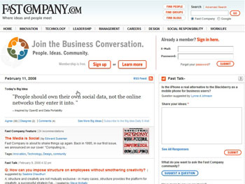 Fast Company homepage