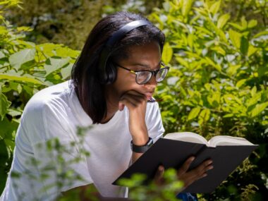Person reading a book