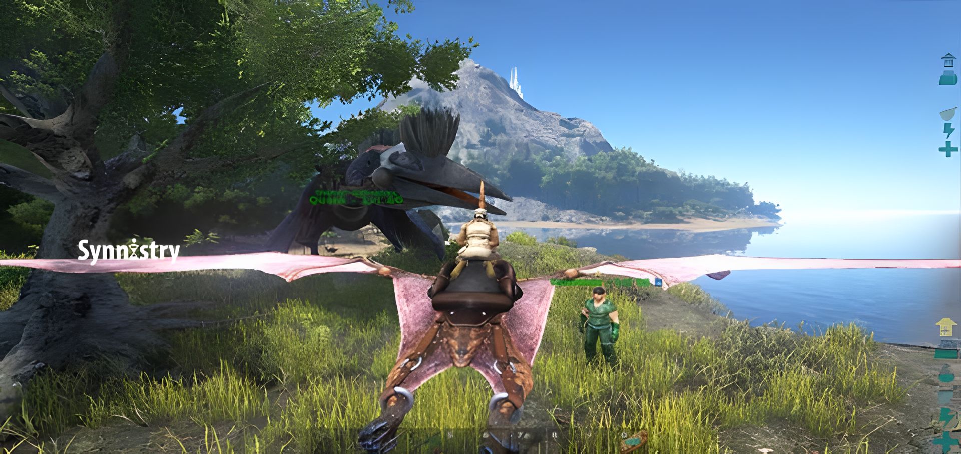 Flying my Pteranodon low to the ground.