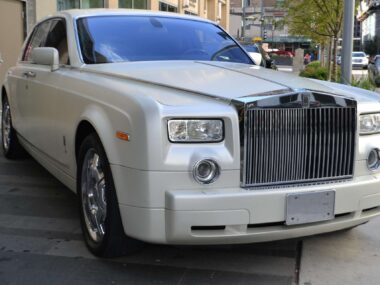 closeup of a rolls royce