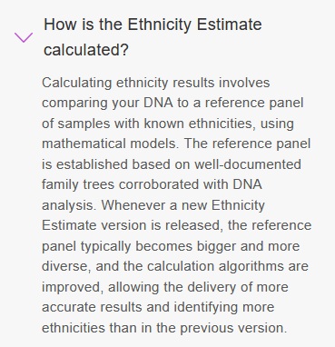 MyHeritage FAQ on how results are calculated.