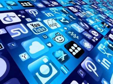 an image showing popular apps and social media platforms