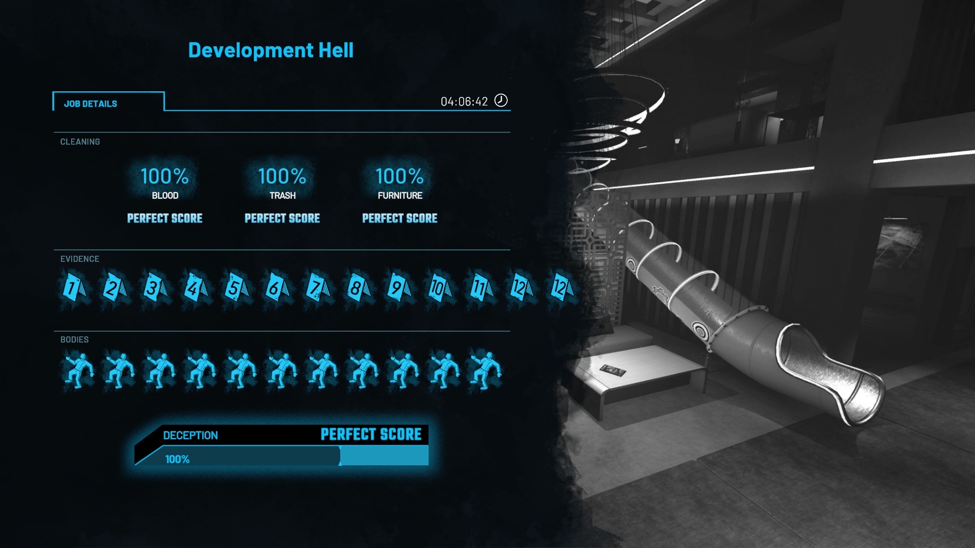 Crime Scene Cleaner Game Dev completion screen