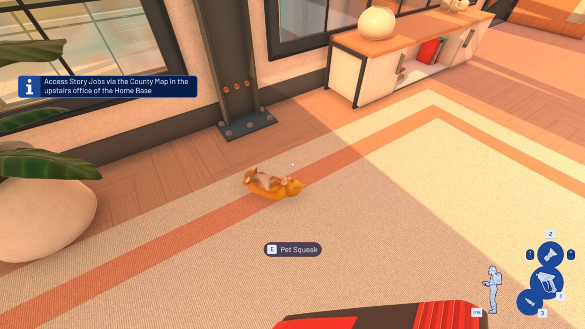 PowerWash Simulator 2. You can pet the cat Squeak.