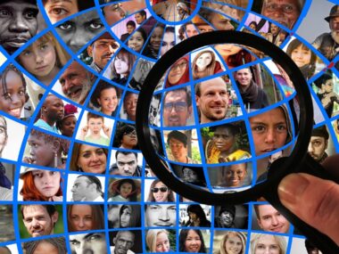 Magnifying glass hovering over the people's profile pictures
