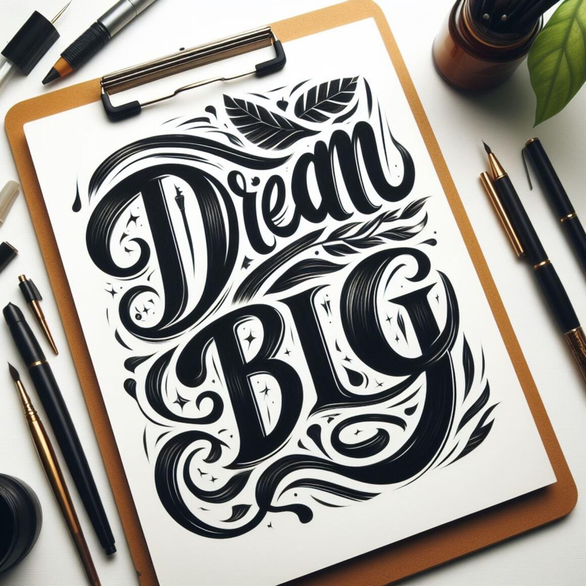 text that says dream big