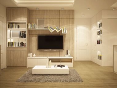 living room with a TV