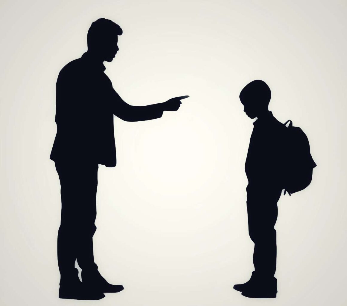 parent reprimanding child