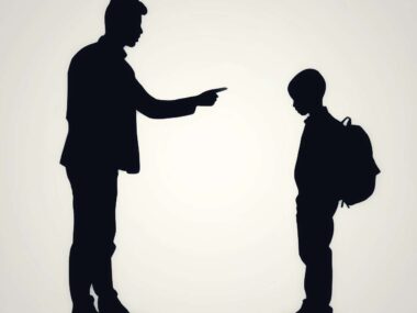 parent reprimanding child