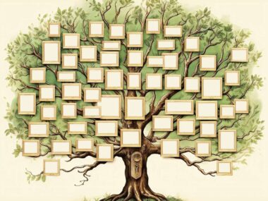 tree with blank portraits