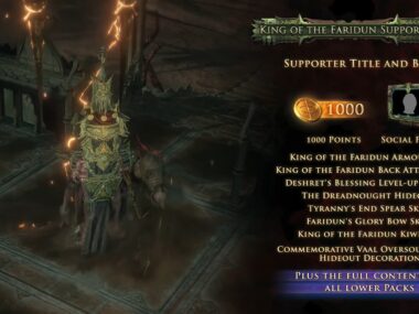 Path of Exile 2 King of Faridun $1000 supporter pack details