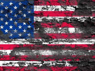 ruined American flag