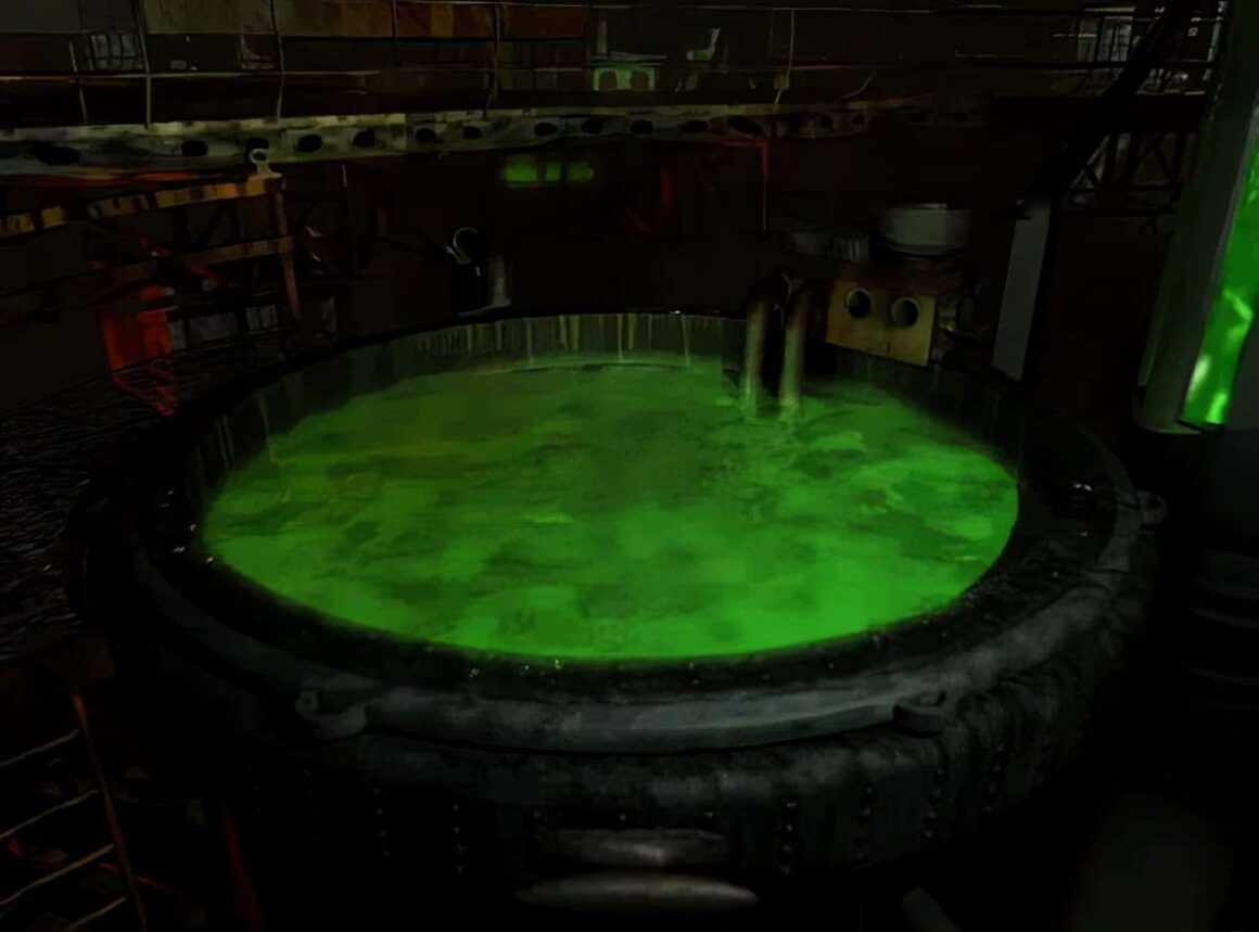 a vat of the Forced Evolutionary Virus (FEV) from the Fallout games