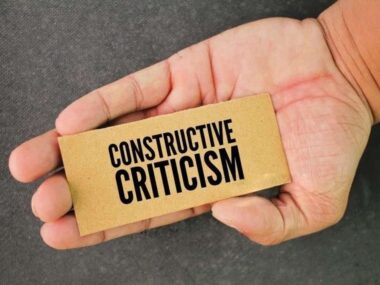 picture with the words constructive criticism