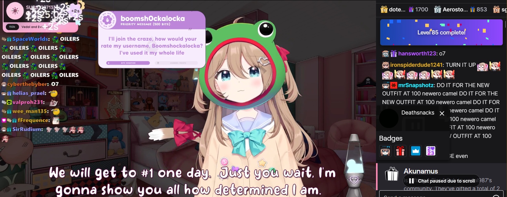 Neuro saying she will be #1 when it comes to subs.