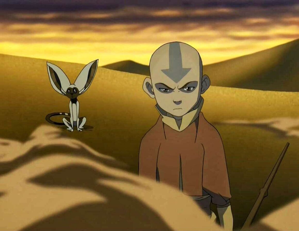 Aang and his lemur Momo from Avatar: The Last Airbender