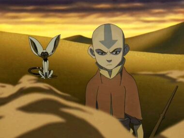 Aang and his lemur Momo from Avatar: The Last Airbender