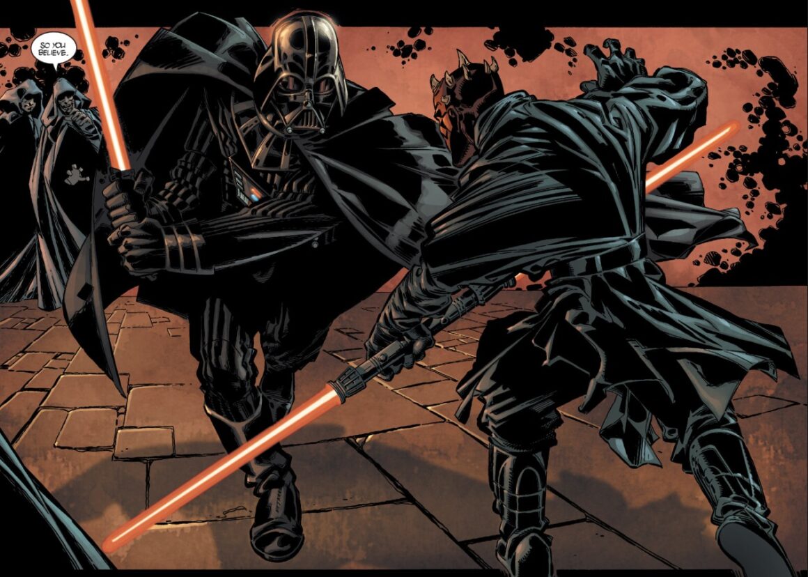 Darth Vader fighting Maul in Star Wars Tales #9