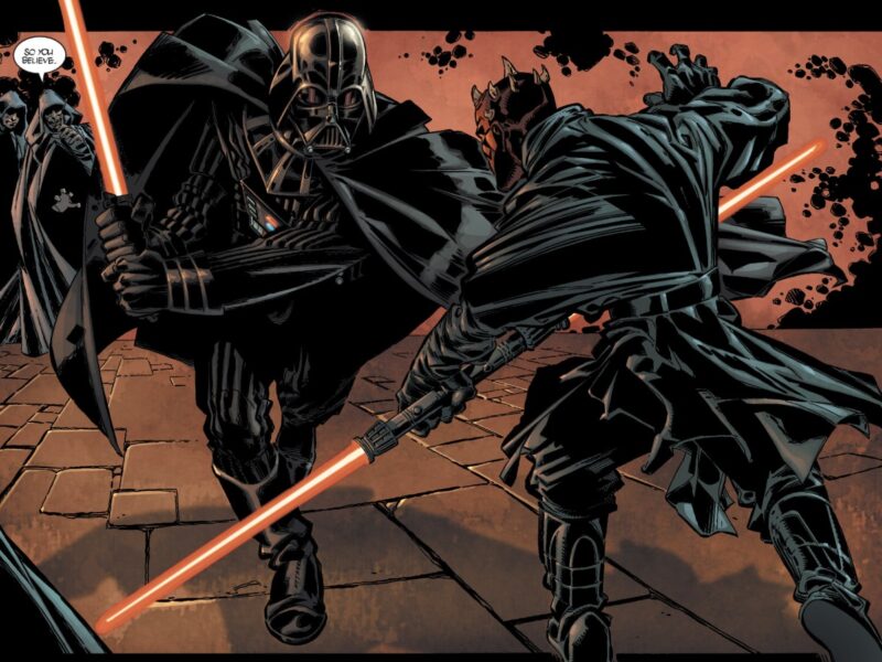 Darth Vader fighting Maul in Star Wars Tales #9