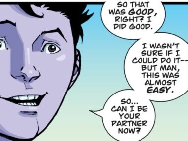 Oliver asking if he can be Mark's partner from Invincible.