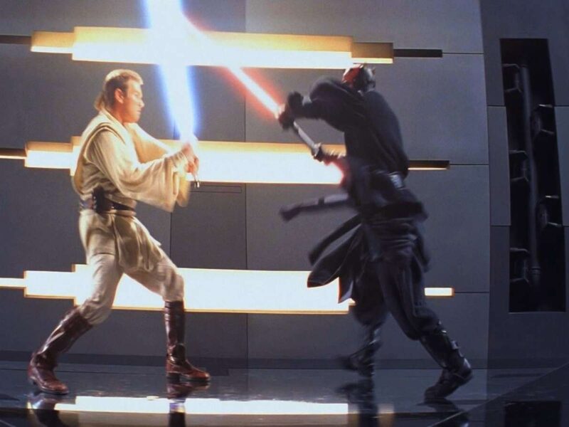 Darth Maul fighting Obi-Wan Kenobi
