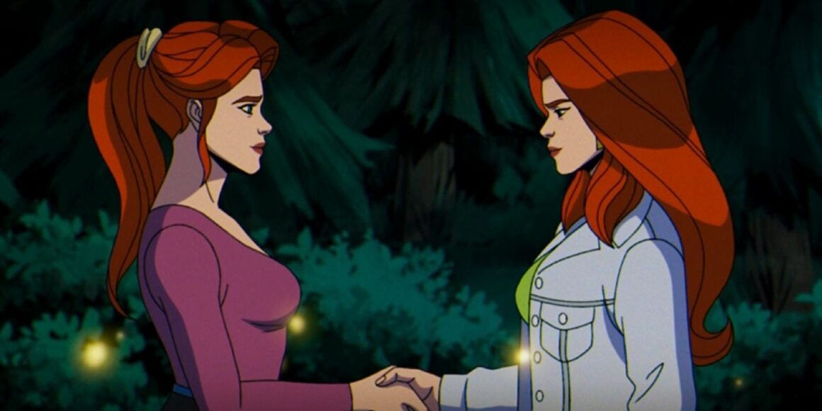 from left to right, Jean Grey and Madelyne Pryor in X-Men '97
