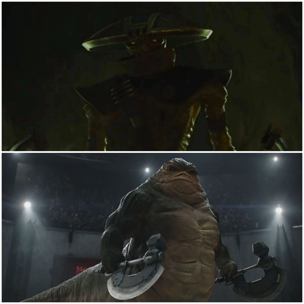 Embo at the top, Rotta the Hutt on the bottom