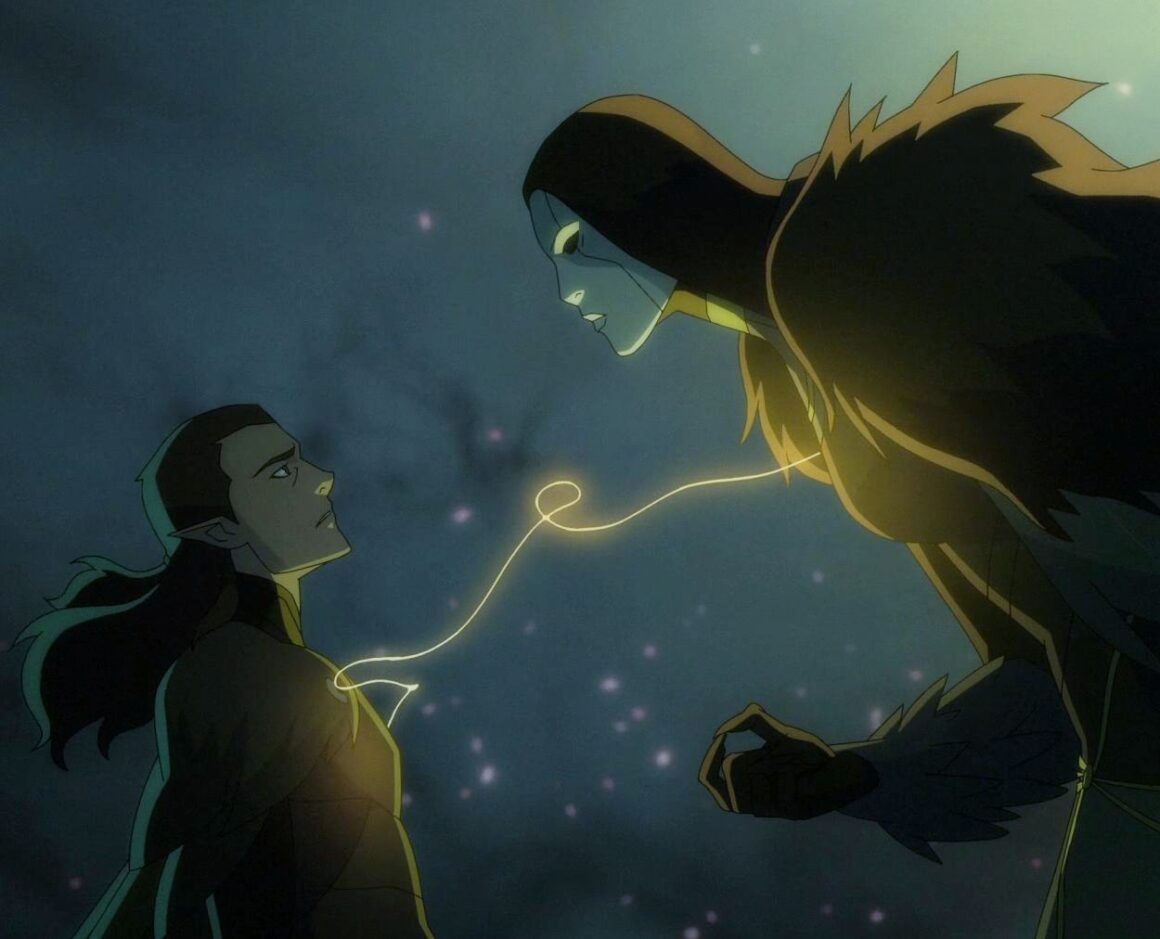 Vax with the Matron of Ravens from The Legend of Vox Machina