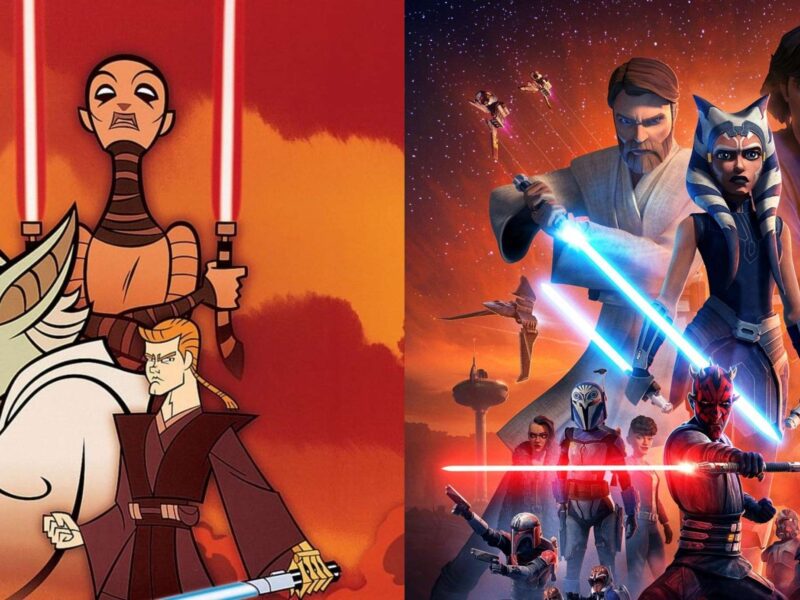 2003 Clone Wars on the left, 2008 Clone Wars series on the right