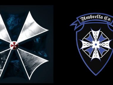 from left to right, neo umbrella logo and blue umbrella logo