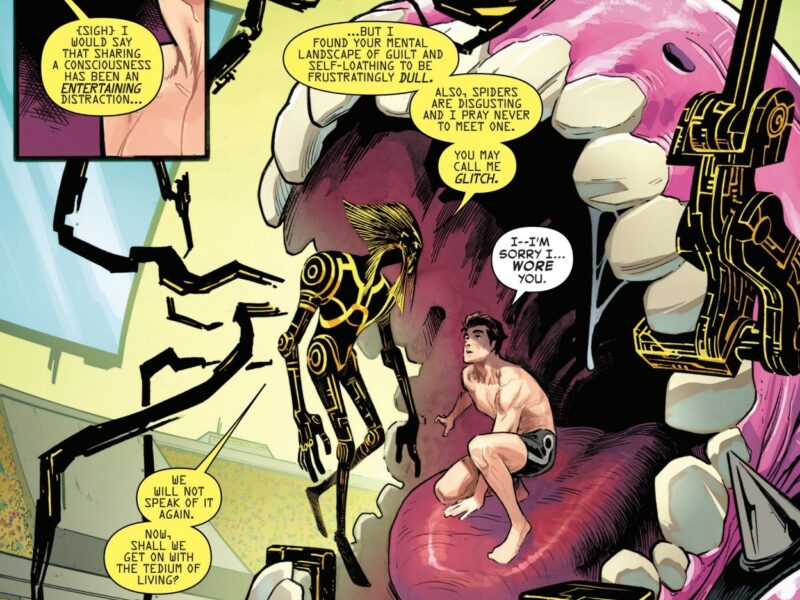 Glitch introduces himself to Spider-Man
