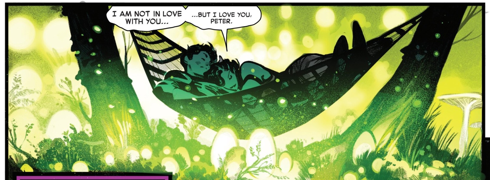 Raelith says she loves Peter but she isn't in love with him.