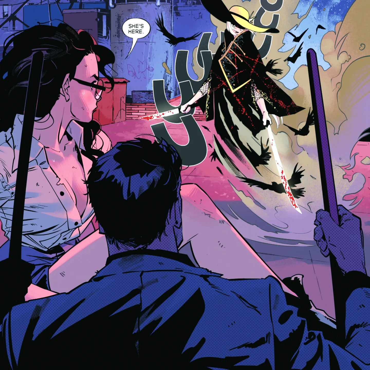 Annika Zeller and Bruce Wayne are confronted by the Ōjō