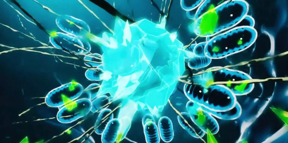 the Kryptonite in Clark's system turns from green to blue