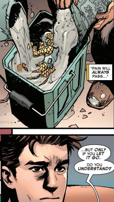 Shocker's gauntlet's being buried in cement