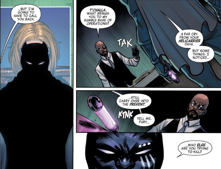 Black Panther confronts Nick Fury Jr. In Avengers: Armageddon #3