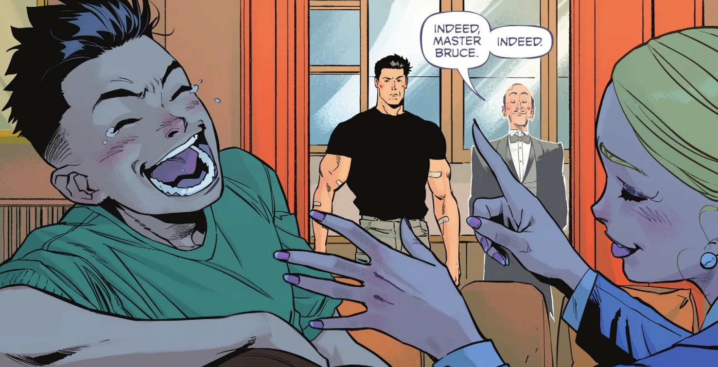 Damin laughing with Verity in Batman #12.