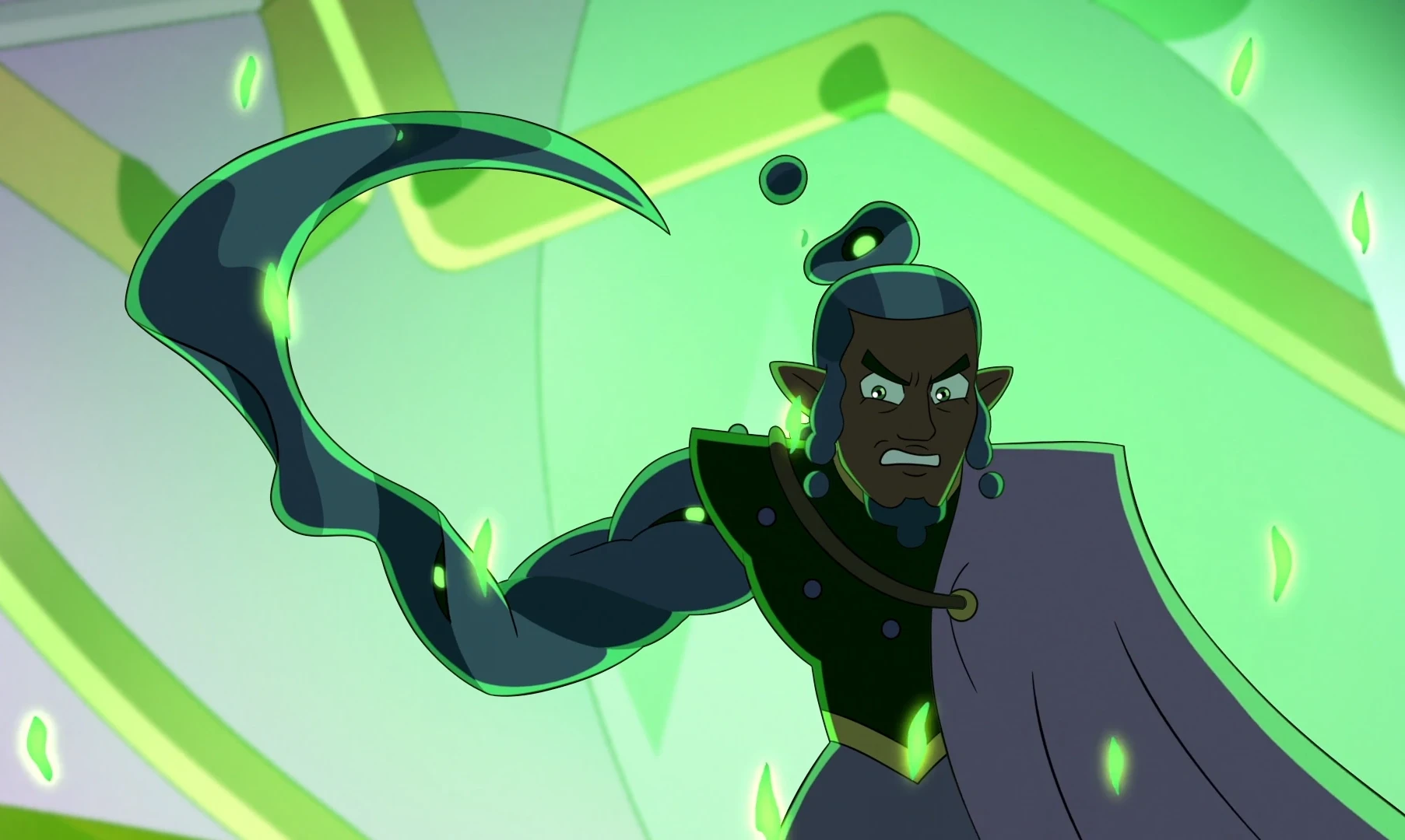 Darius Deamonne wielding a scythe made of abomination goo 