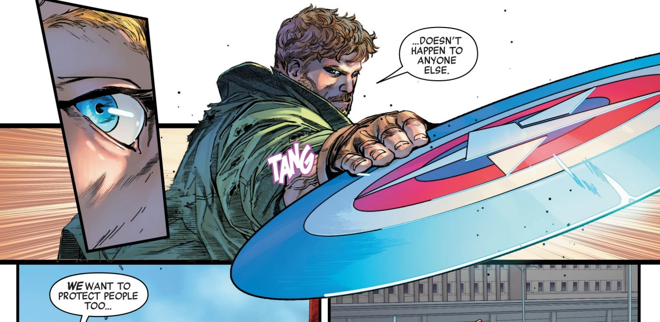Colton catches Captain America's shield in Avenger's Armageddon #1