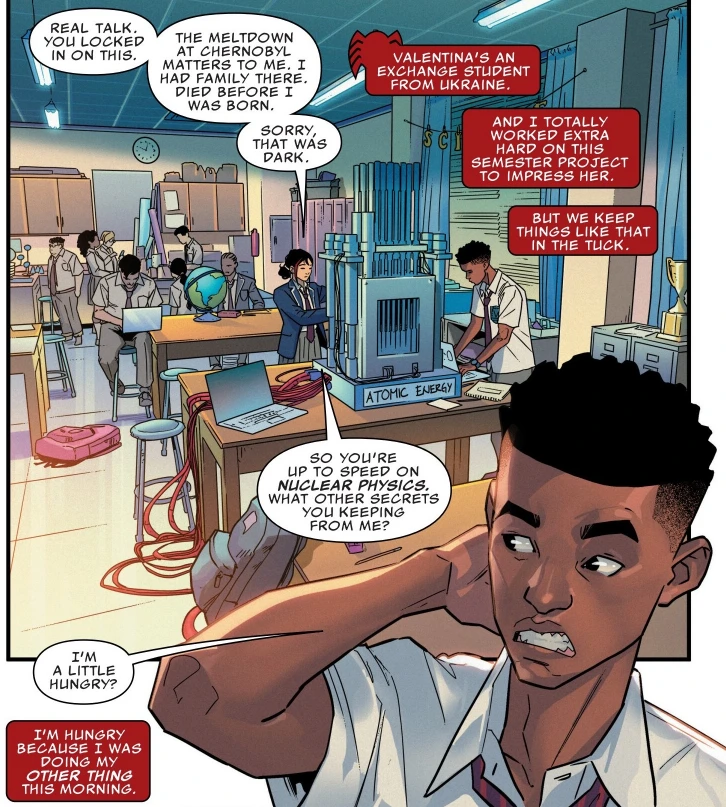 Miles talking with Valentina in Miles Morales #1