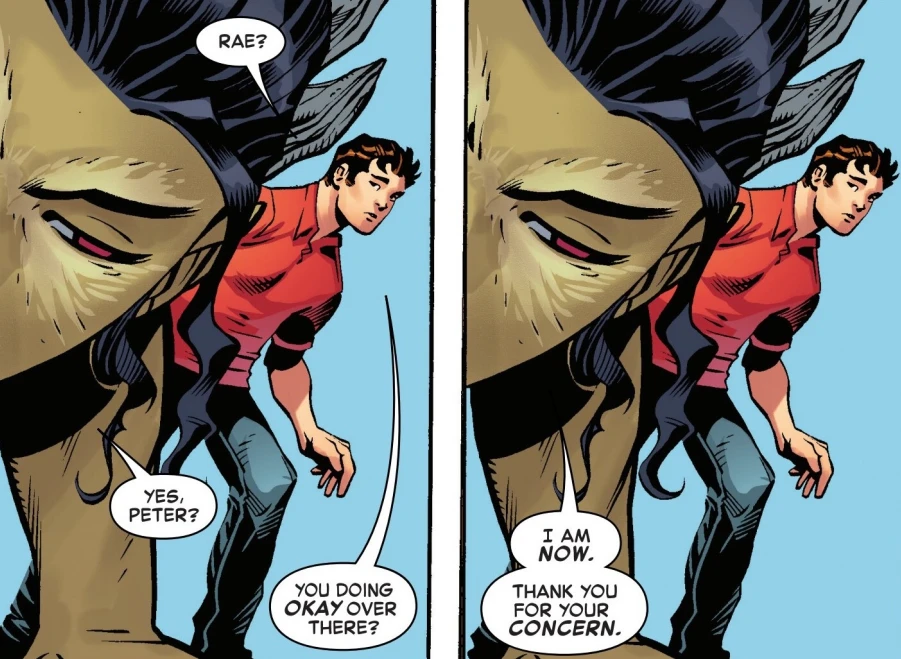 Raelith and Peter from Amazing Spider-Man #34