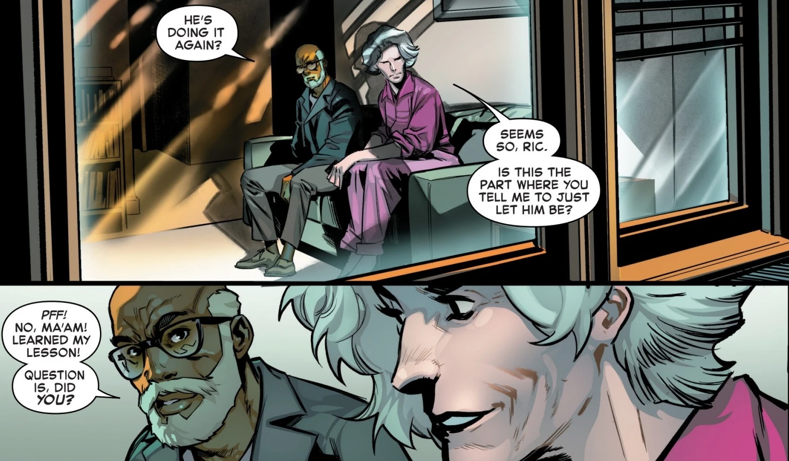 Ric and May talking about Peter in Amazing Spider-Man #35