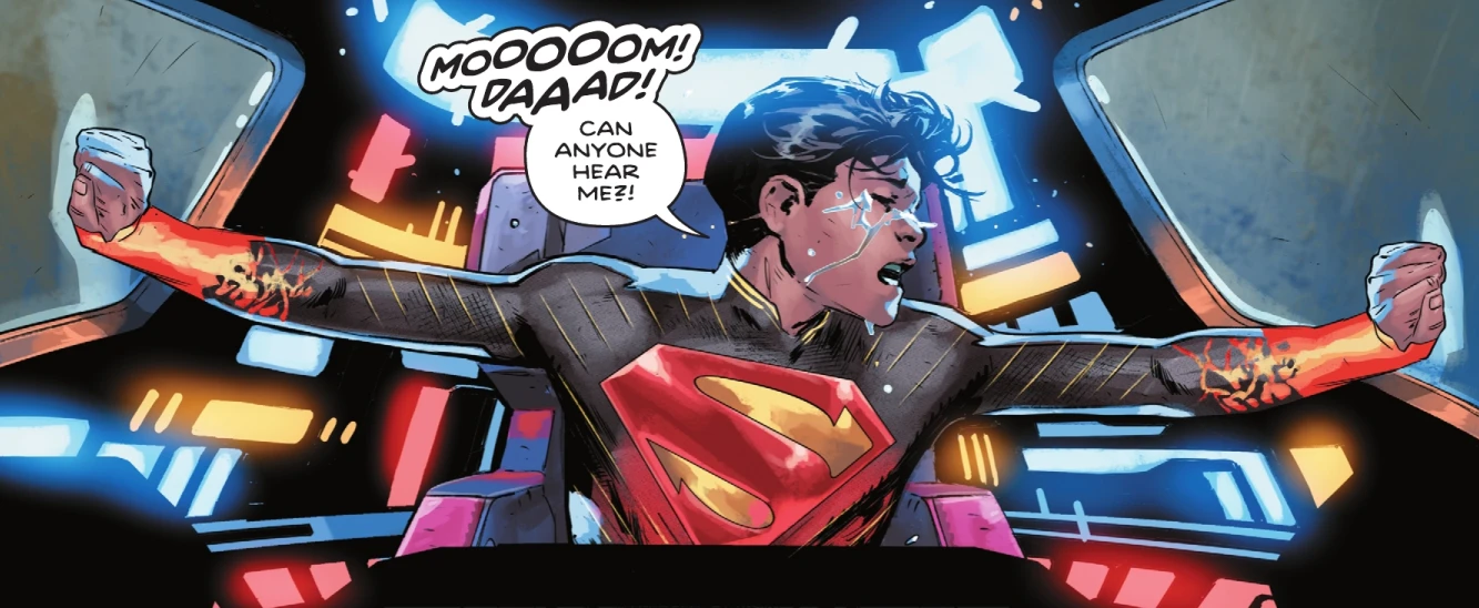 Young Superman alone in his ship