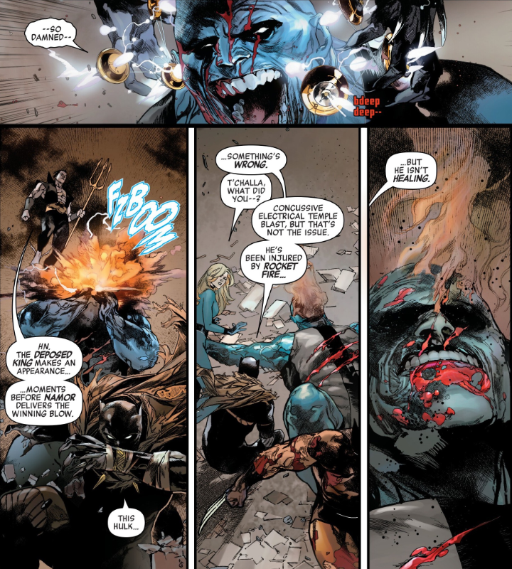 The Black Panther, Invisible Woman and Namor from Avengers: Armageddon #2
