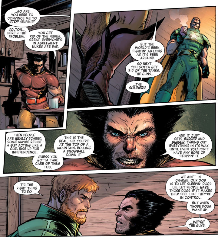Wolverine trying to talk some sense into Colton 