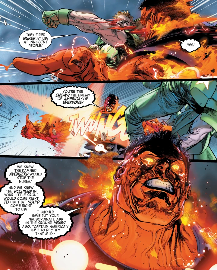 The Red Hulk fighting Dave Colton