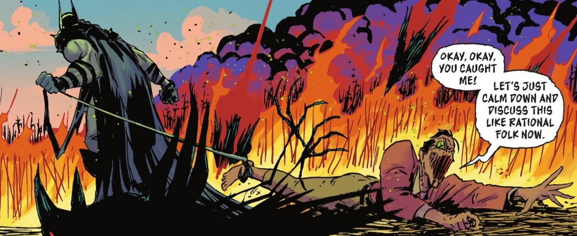 Batman dragging Scarecrow in Absolute Batman #24