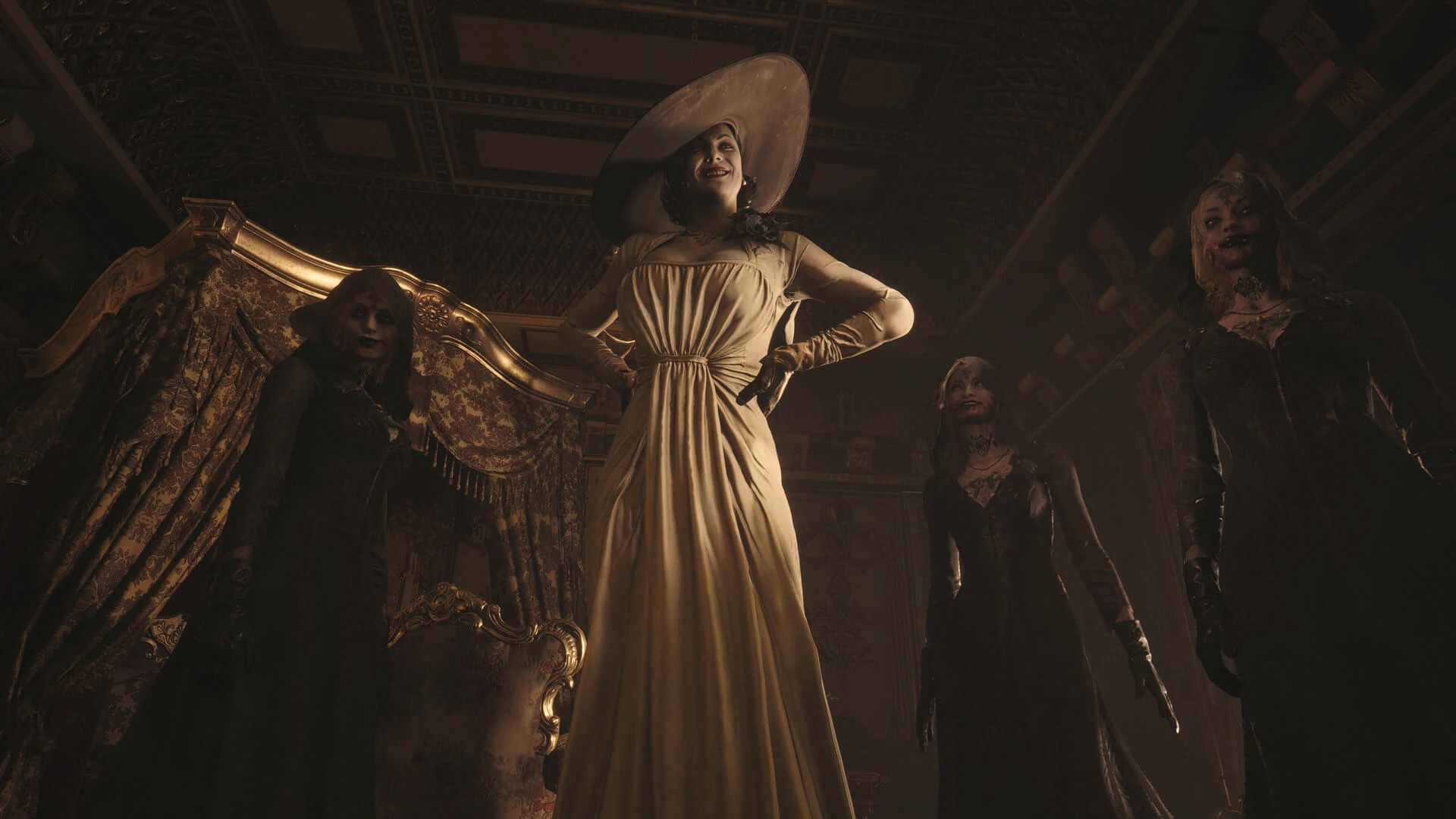 Alcina Dimitrescu with her three daughters