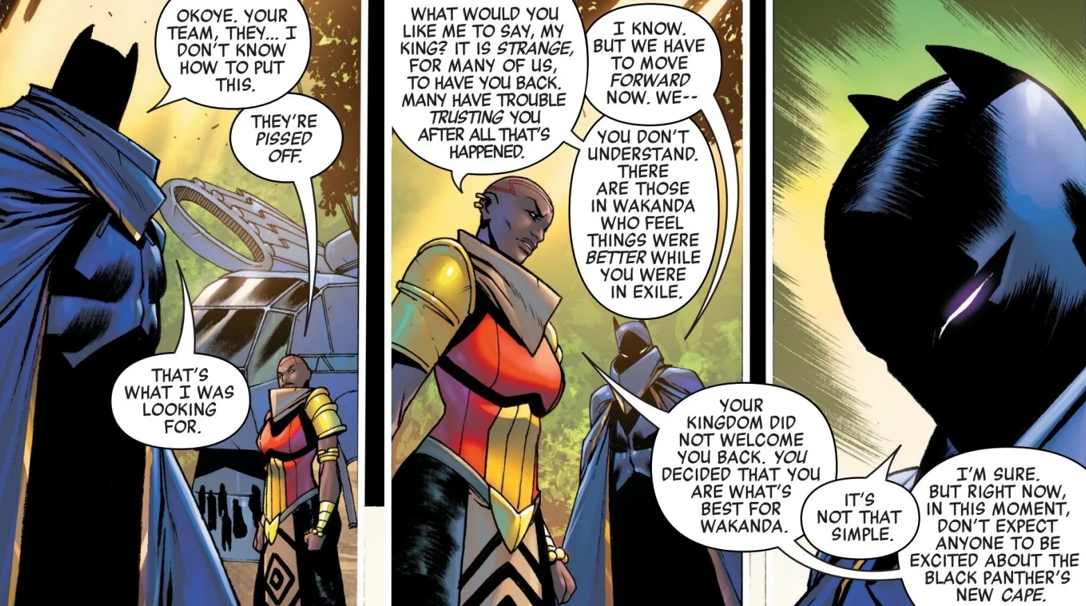 Okoye and T'Challa from Black Panther & Namor: Doomed #1