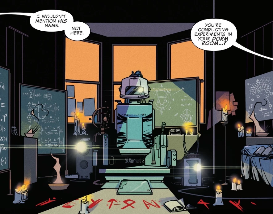 Victor's dorm room from Challenges of Doom: Mr. Fantastic.